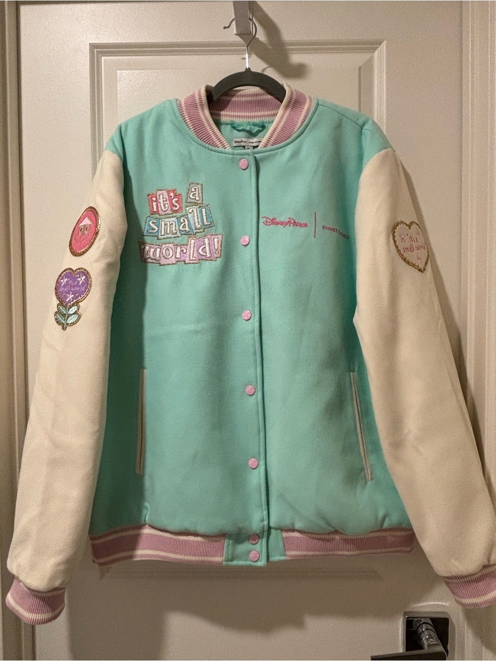 Disney X Stoney Clover Lane It’s a Small World Varsity Jacket
